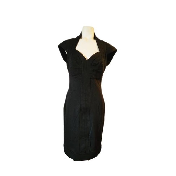 Black Evening Dress Knee-Length Size 6 - Picture 1 of 1